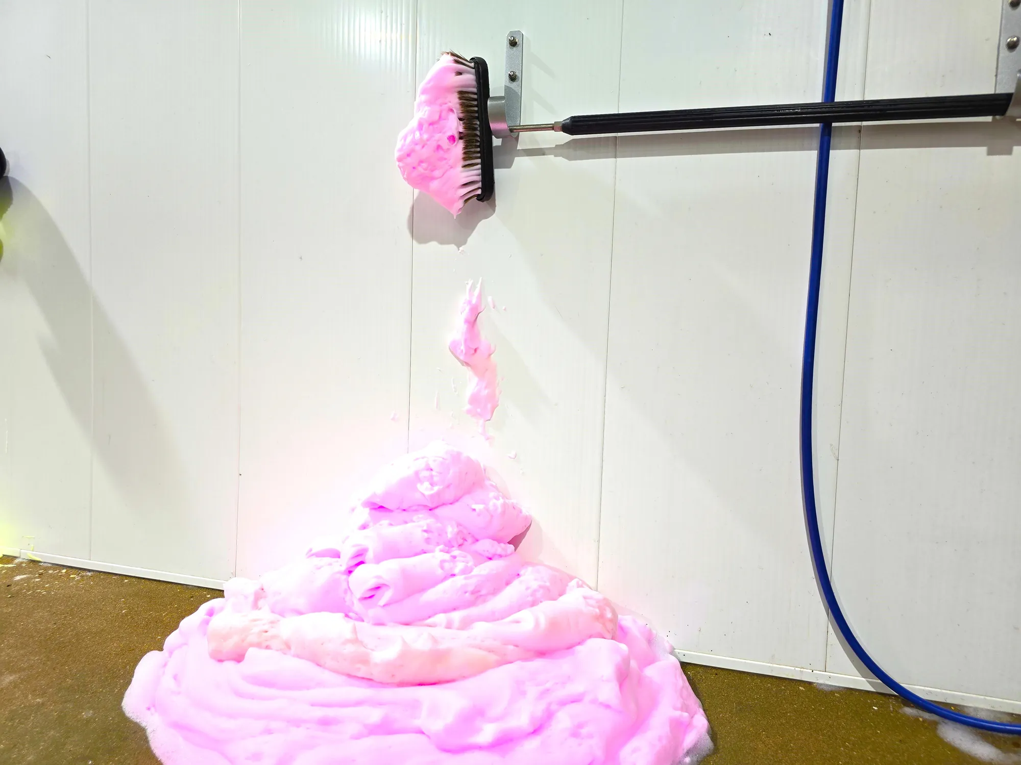 Badger self-serve wash brush dispensing pink foam