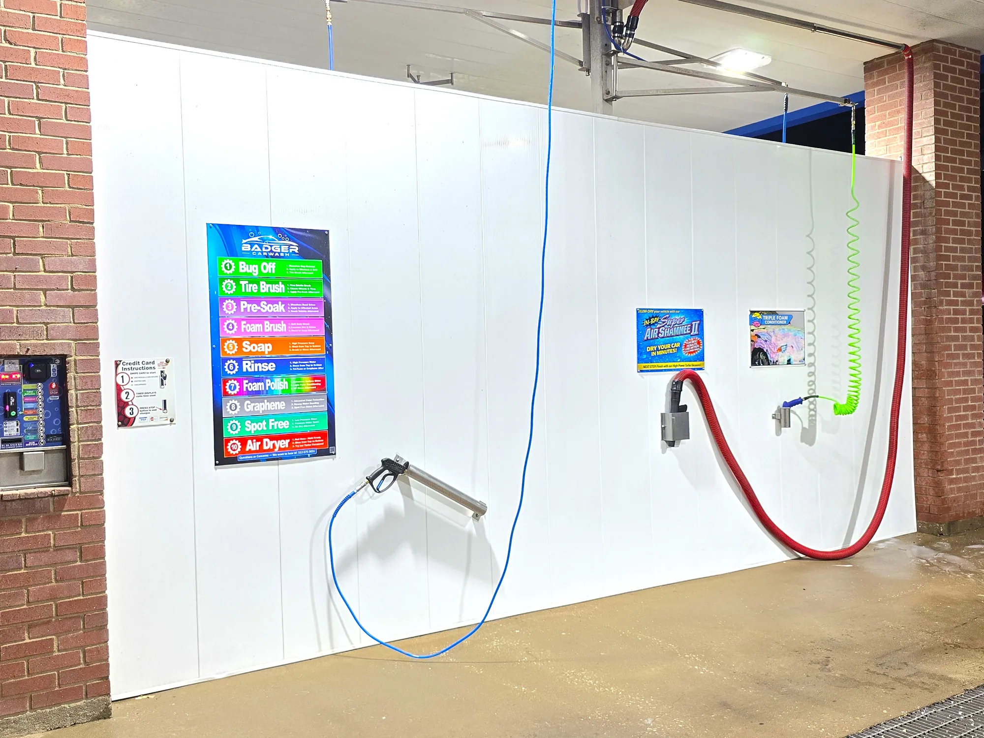 Pressure-wand equipment at Badger Carwash
